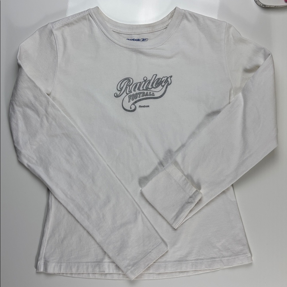 Reebok White Raiders Football Tee